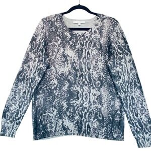 Daniel Rainn Women's Medium Gray Snake Print Long Sleeve Sweater Streetwear